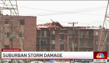 Roof of suburban apartment building torn off by severe storms, crushing nearby vehicles – NBC Chicago