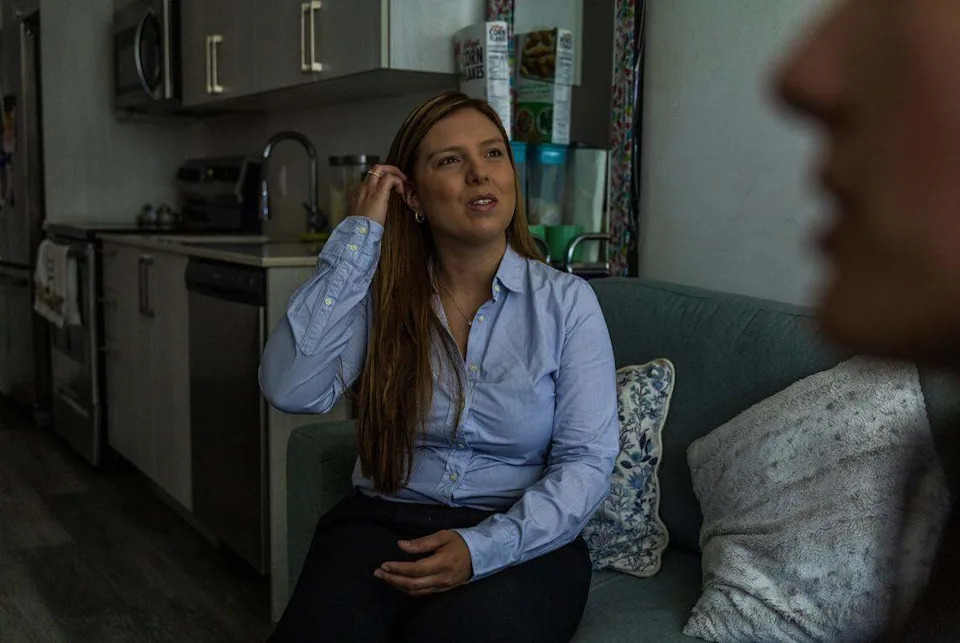 Yesica López talks on Tuesday, Aug. 19, 2025, about her time inside a Miami mental health crisis center in April 2022. Attorneys for López argue in a pending lawsuit that she was held for nine days against her will inside the facility.