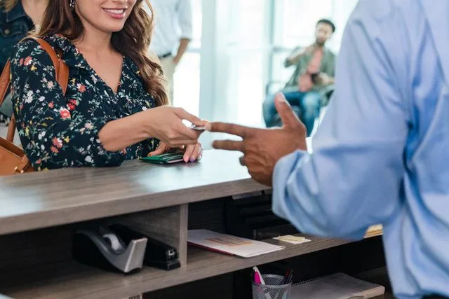 Getty Stock photo of a woman at the bank