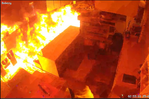 CCTV cameras captured the moment the fire ignited and filled Sonsa Market with smoke and flames.
