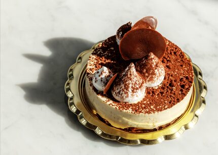 Beyond gelato, Botolino sells cakes. This one has tiramisu gelato inside.