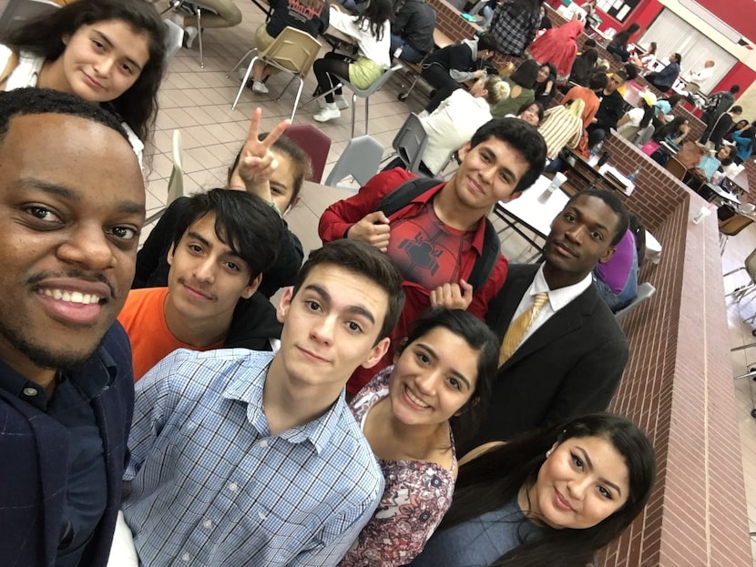 Carl Hess with some of his former art students.