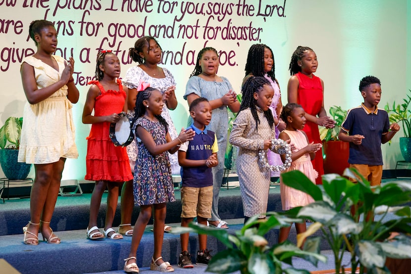 The Abundant Life African Methodist Episcopal Church youth choir performs during a youth-led...