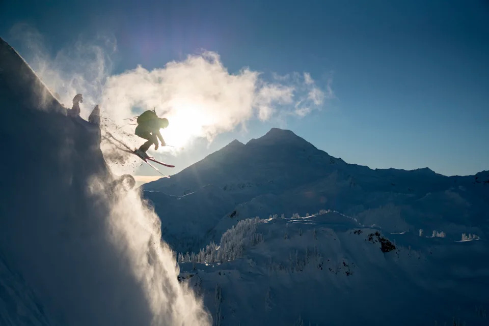 Skiing in the backcountry at Mt. Baker, Washington. The ski area once set a snowfall world record during La Niña.