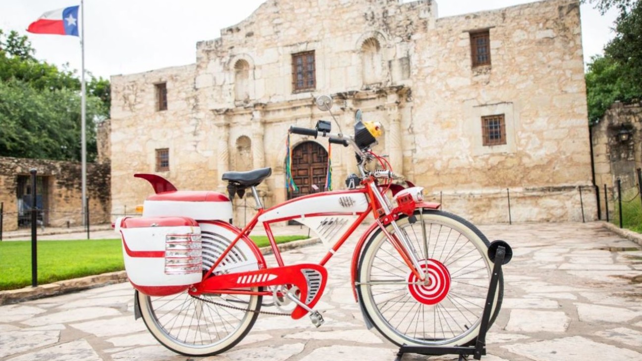 The bike from 'Pee-wee's Big Adventure' is on display at the Alamo.