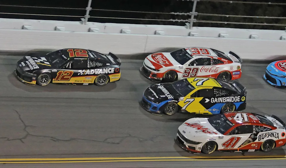 Ryan Blaney bagged his second win of 2025 with three needy racers in his wake. And yes, that's the nose of the No. 43 back there in its familiar, long-ago colors.