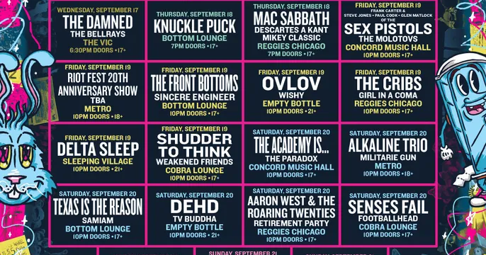 Riot Fest late night aftershows announced for 2025