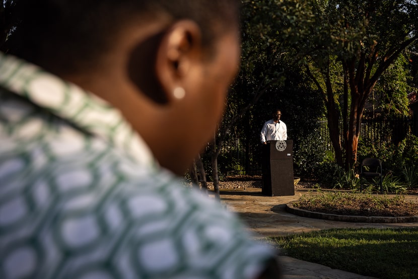 Traelon Rodgers, a civil rights lawyer, spoke at an event on the 40th anniversary of civil...