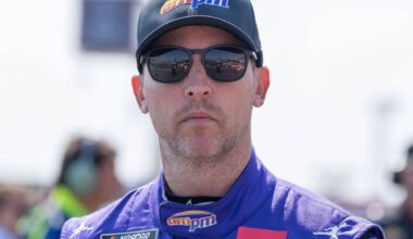 NASCAR driver Denny Hamlin looking straight into the camera