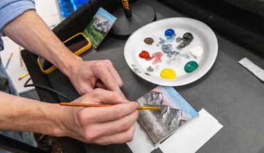 Students connect with painting, positivity at Bob Ross painting night | Campus