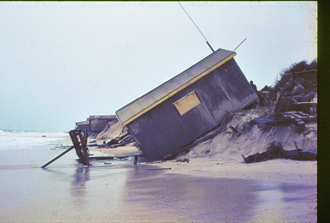 The beach shacks that once lined the coastline are believed to be the source of the debris 
