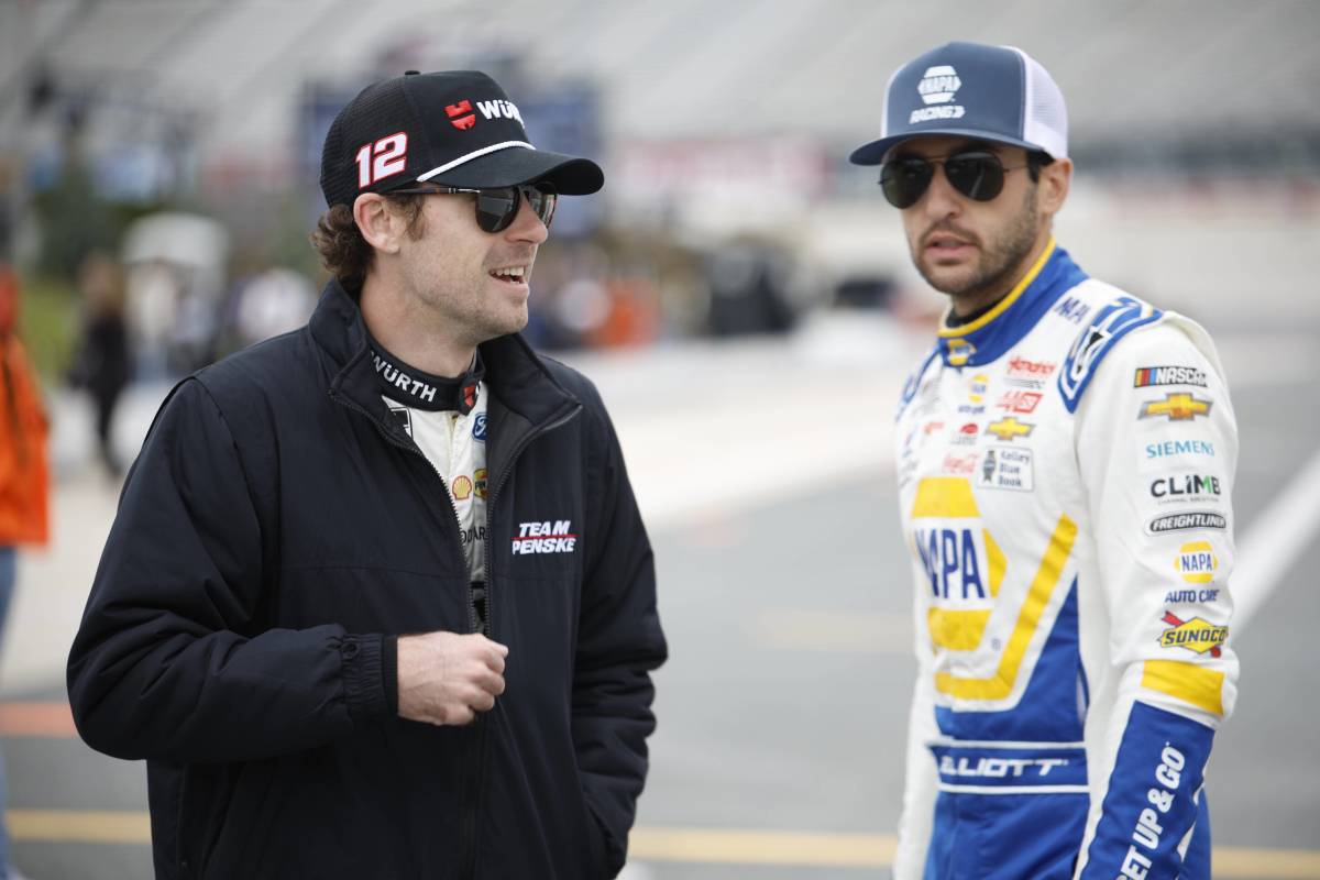 An image of NASCAR drivers Ryan Blaney and Chase Elliott