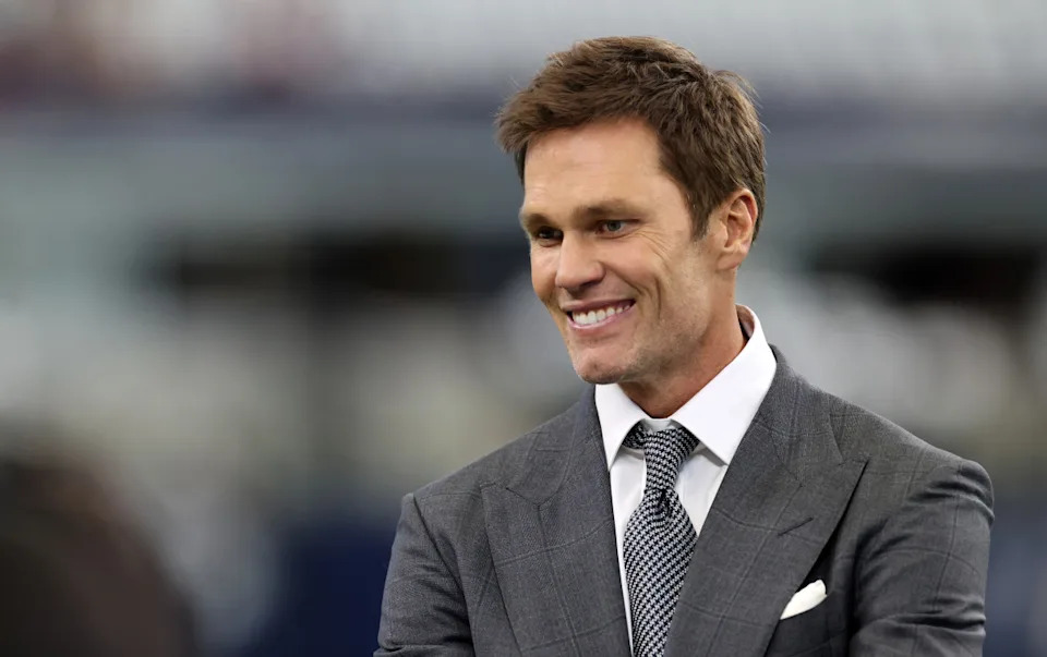 ARLINGTON, TEXAS - OCTOBER 13: Tom Brady, former NFL quarterback, looks on before the Detroit Lions play the Dallas Cowboys at AT&T Stadium on October 13, 2024 in Arlington, Texas. (Photo by Ron Jenkins/Getty Images)Ron Jenkins&sol;Getty Images