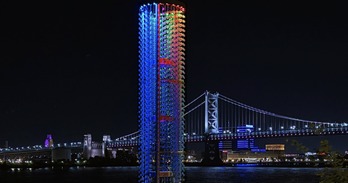 New sculpture in Northern Liberties called River Soundings glows on Delaware River waterfront