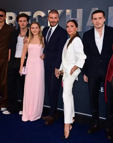 Getty Images Victoria and David Beckham with their four kids