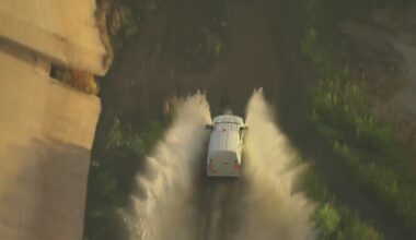 LA police chase ends with car getting into canal in Pico Rivera