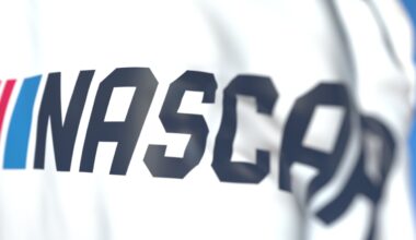 NASCAR logo on a flag