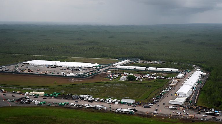 A new lawsuit filed against members of the DeSantis administration is challenging the state's basic ability to independently operate the South Florida immigrant detention center. (AP Photo/Rebecca Blackwell)