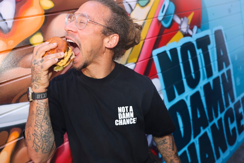 The burger is "juicy, delicious and well-balanced," said skateboarder and NADC Burger...