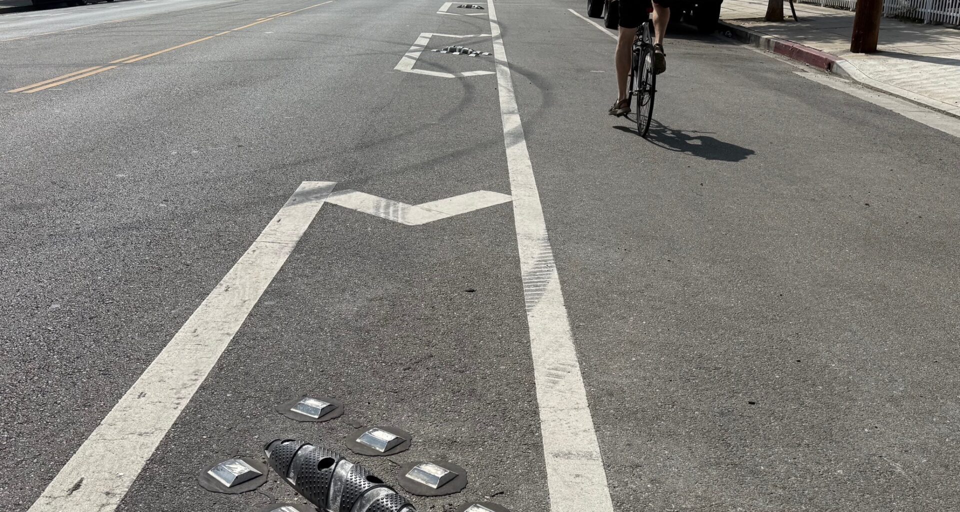 Eyes on the Street: New Armadillo-Type Bike Lane Delineators on Adams