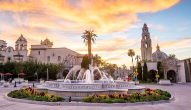Fun things to do in San Diego this weekend August 27-31, 2025 featuring Balboa Park at sunset