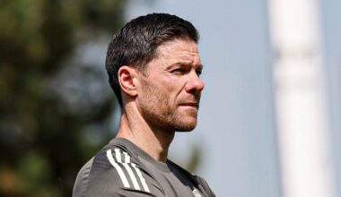 Xabi Alonso oversees his first training session.