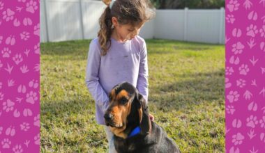 Pepper with her handler’s daughter, Kambri Hart, 7