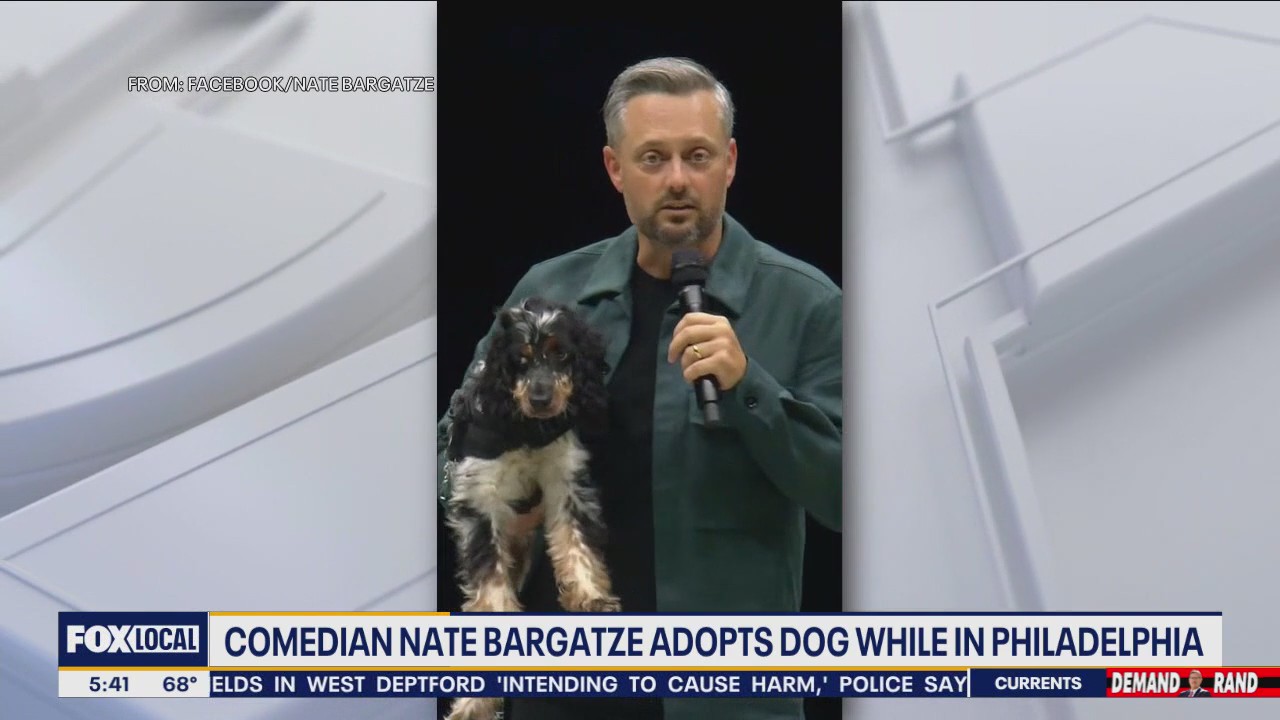 Comedian Nate Bargatze adopts dog during stop in Philadelphia