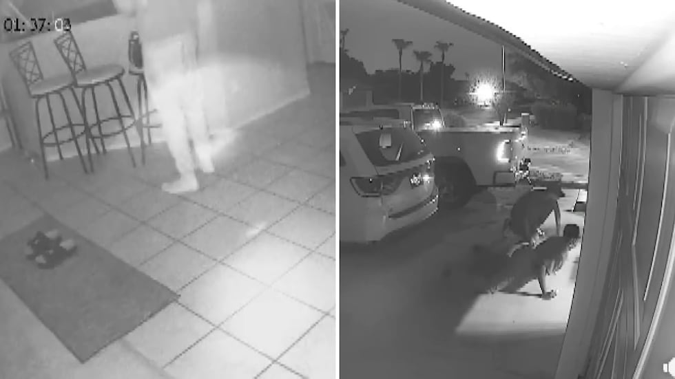 A thief broke into a Maricopa home, left, and two others tried to get into an Ahwatukee home,...