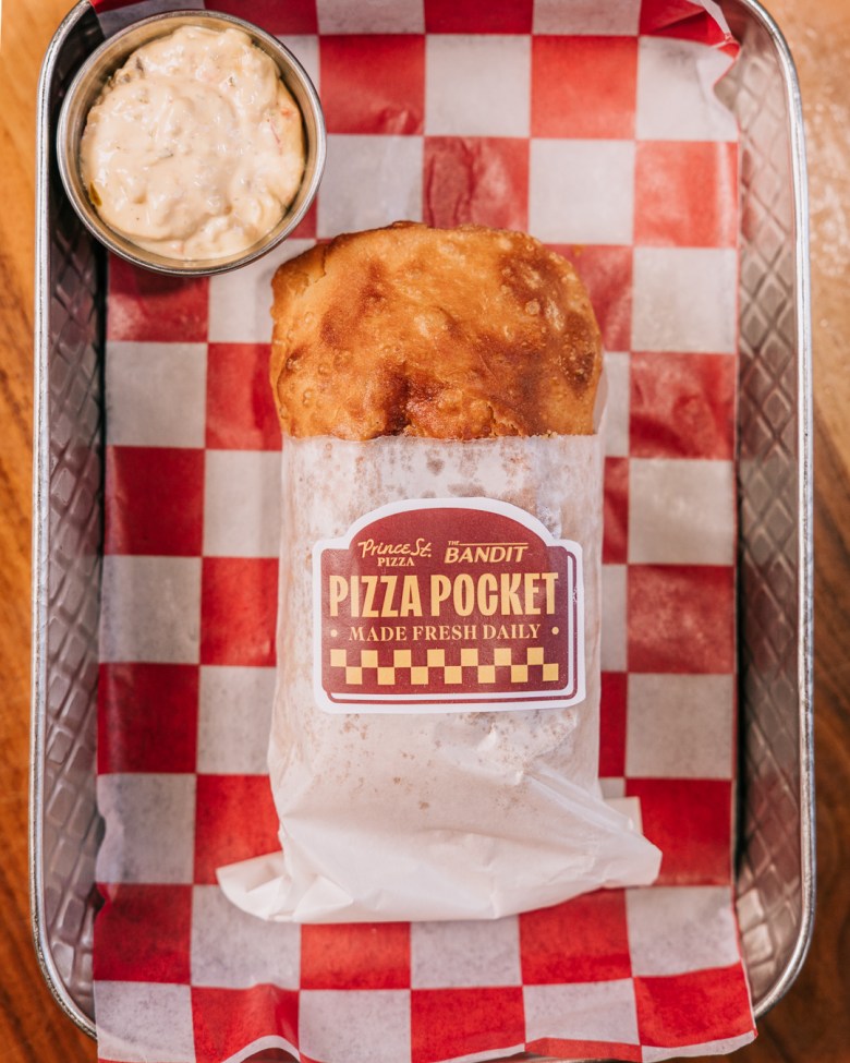 Bandit's Prince Street Pizza Pocket. Photo by DineAmic Hospitalitya