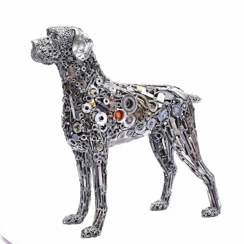 Sculpture of a dog by Brian Mock