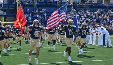 Navy routs VMI, 52-7, in football season opener