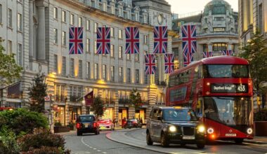 Double decker bus in heart of London