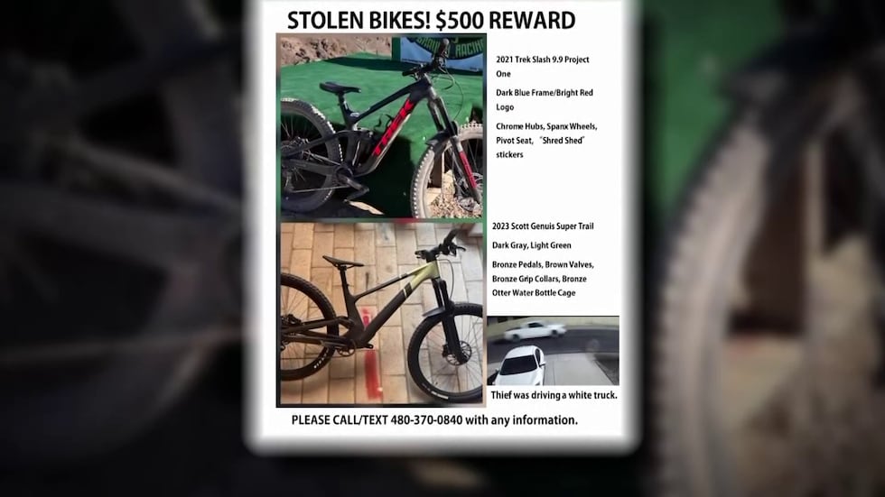 Carissa Thomasson said three mountain bikes were stolen.