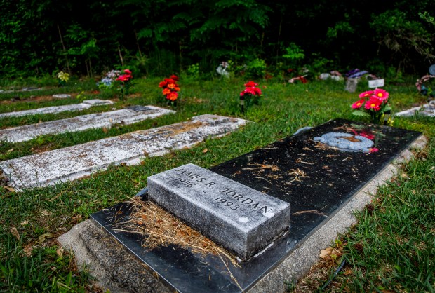 James Jordan's ashes were interred at a small cemetery beside Rockfish AME Church in Teachey, N.C., in Aug. 1993. (Brian Cassella/Chicago Tribune)
