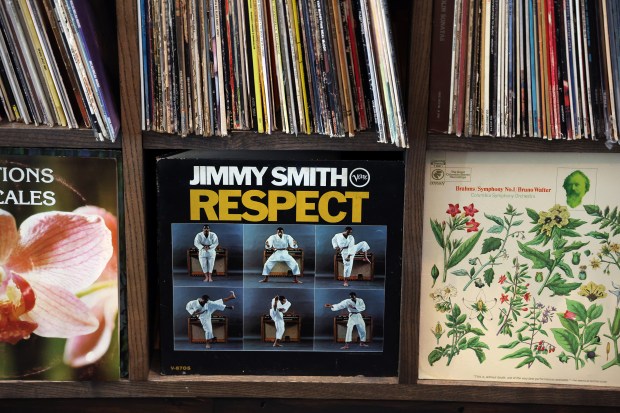 Records at A Listening Space, 305 E. Garfield Boulevard in Chicago, June 16, 2025. (Terrence Antonio James/Chicago Tribune)