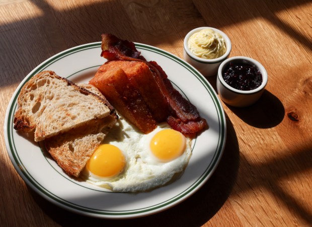 The farm breakfast from Elawa Cafe features hashbrowns with two...