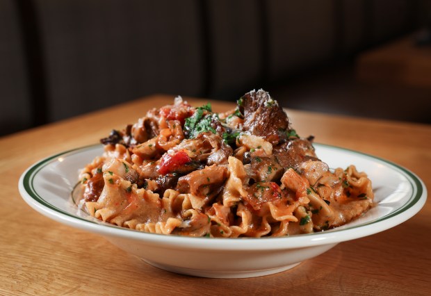 The mushroom ragu pasta at Elawa Cafe. (Stacey Wescott/Chicago Tribune)