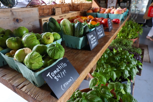 Farm fresh produce in the Elawa Market at the Elawa...