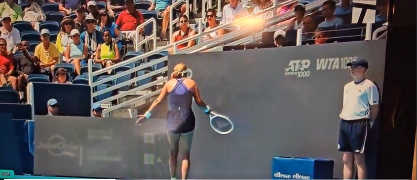 Danielle Collins  screams towards her box during her match against Taylor Townsend