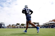 Dallas Cowboys defensive end Micah Parsons (11) takes the field for the first day of...