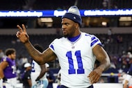 Dallas Cowboys defensive end Micah Parsons (11) walks off the field after a loss to the...