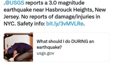 3.0 magnitude earthquake jolts New Jersey, NYC