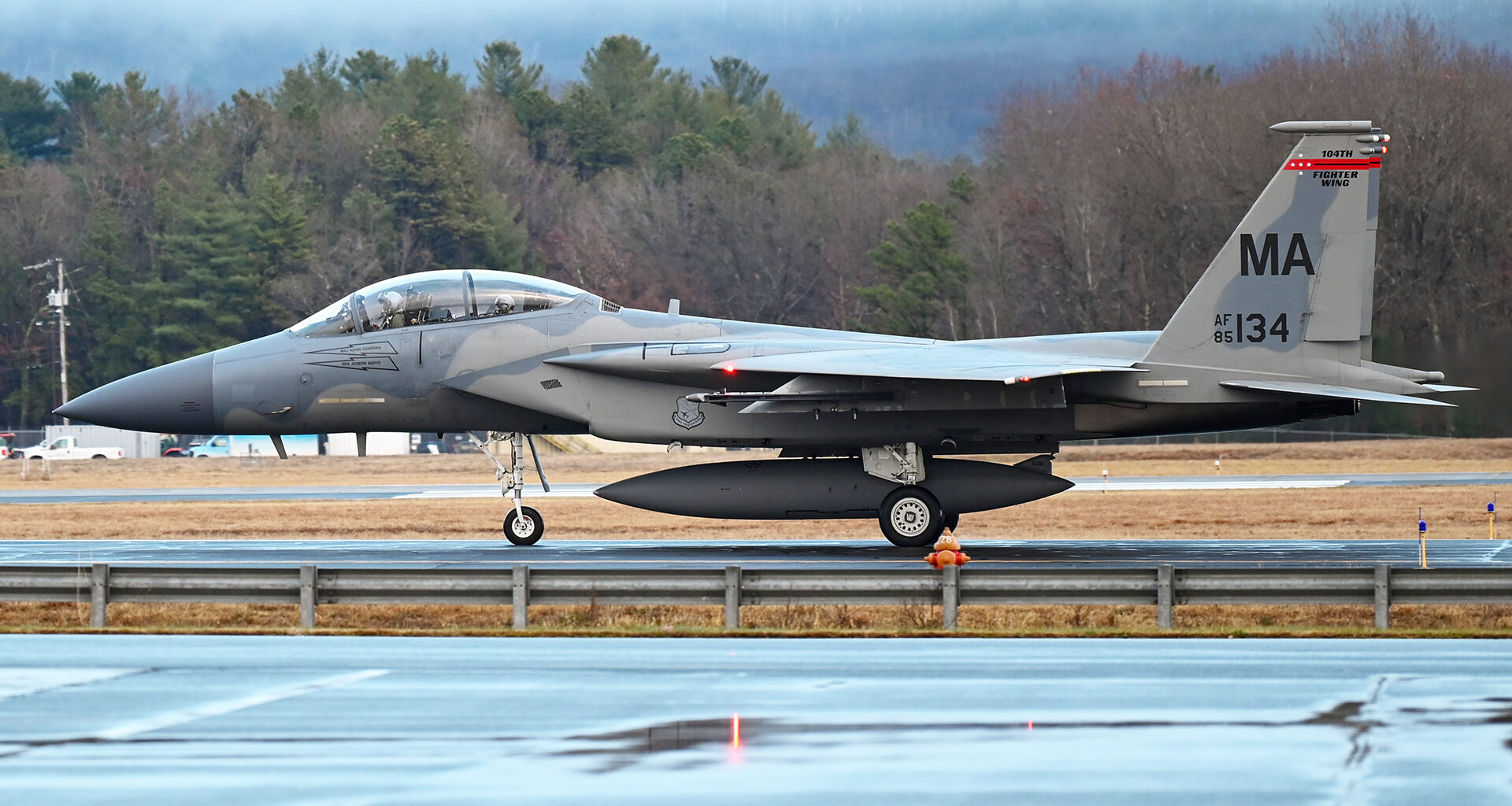 A backseat passenger on an Air National Guard F-15 accidentally ejected while on the ground.