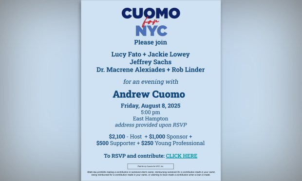 Andrew Cuomo is headed to the Hamptons for a fundraiser on Friday.