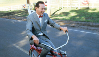 Paul Reubens in Pee-wee’s Big Adventure. Before he died in 2023 after a private cancer battle, he executive produced the two-part documentary Pee-wee as Himself, now nominated for five Emmys.