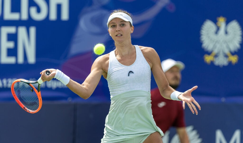 Raluka Serban playing at the WTA 125 tournament in Warsaw, Poland.
