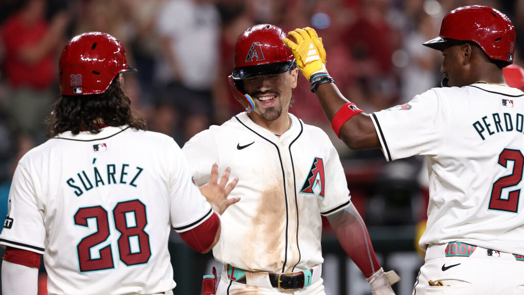 Corbin Carroll #7 of the Arizona Diamondbacks is in the 2025 MLB All-Star Game mix...