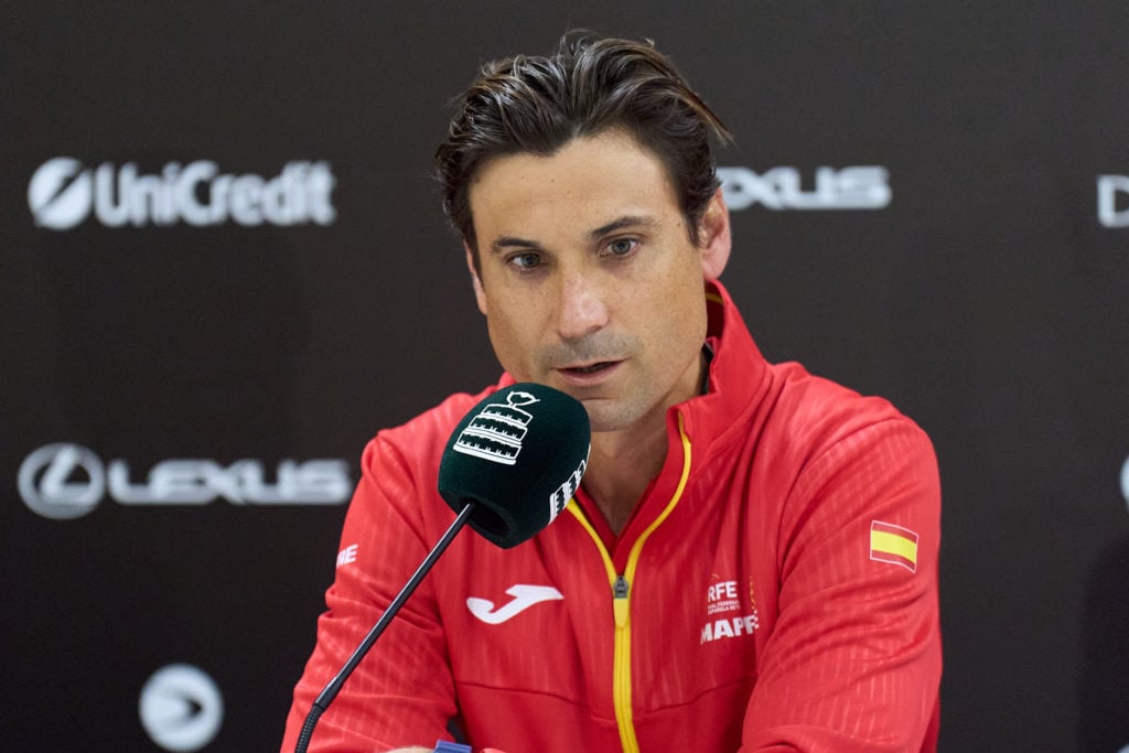 David Ferrer speaks to the media at the 2024 Davis Cup Finals