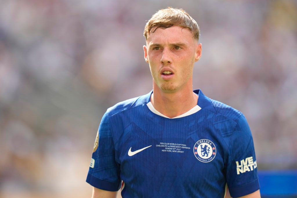 Cole Palmer looks on during the FIFA Club World Cup final between Chelsea and PSG